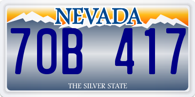NV license plate 70B417
