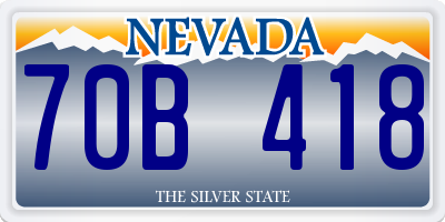 NV license plate 70B418