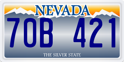 NV license plate 70B421