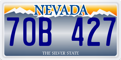 NV license plate 70B427