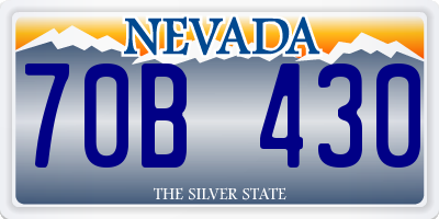 NV license plate 70B430