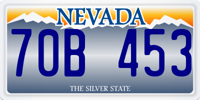 NV license plate 70B453