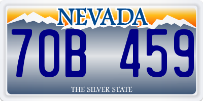 NV license plate 70B459