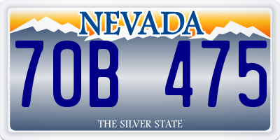 NV license plate 70B475