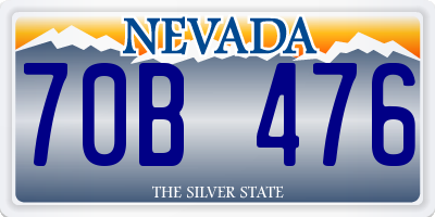 NV license plate 70B476