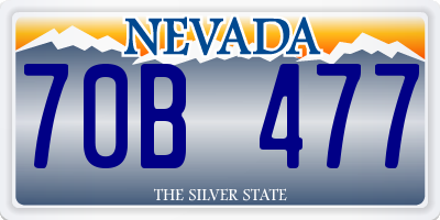 NV license plate 70B477