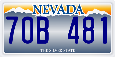 NV license plate 70B481