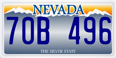 NV license plate 70B496