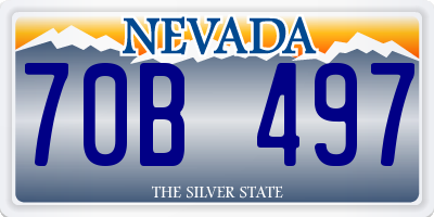 NV license plate 70B497