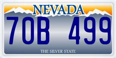 NV license plate 70B499