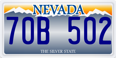 NV license plate 70B502