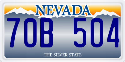 NV license plate 70B504