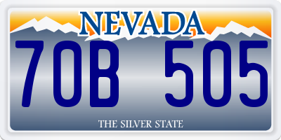 NV license plate 70B505