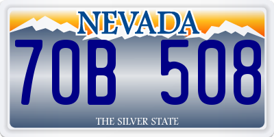 NV license plate 70B508