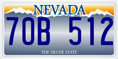 NV license plate 70B512