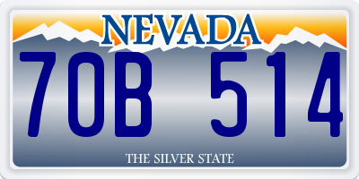 NV license plate 70B514