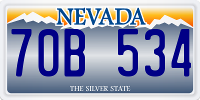 NV license plate 70B534