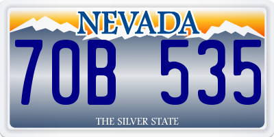 NV license plate 70B535