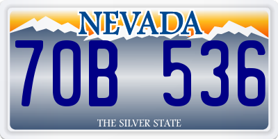 NV license plate 70B536