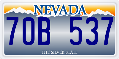NV license plate 70B537