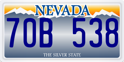 NV license plate 70B538