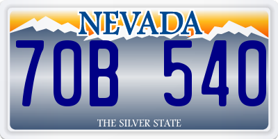 NV license plate 70B540