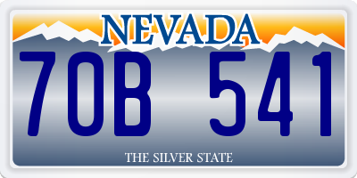 NV license plate 70B541