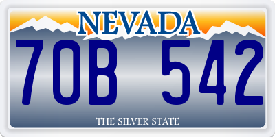NV license plate 70B542