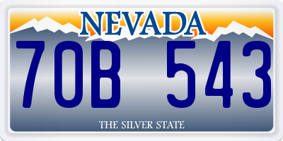 NV license plate 70B543