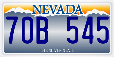 NV license plate 70B545