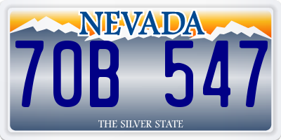 NV license plate 70B547