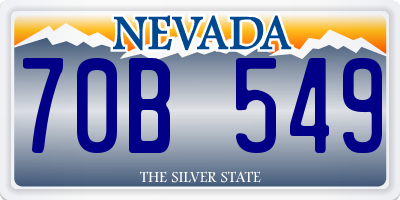 NV license plate 70B549