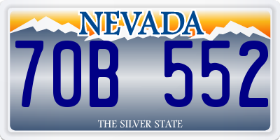 NV license plate 70B552