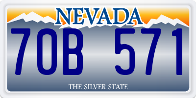 NV license plate 70B571