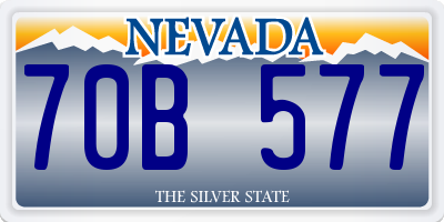 NV license plate 70B577