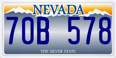NV license plate 70B578