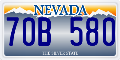 NV license plate 70B580