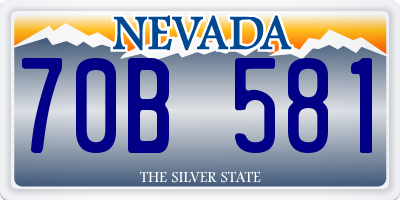 NV license plate 70B581
