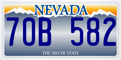 NV license plate 70B582