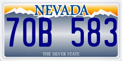 NV license plate 70B583