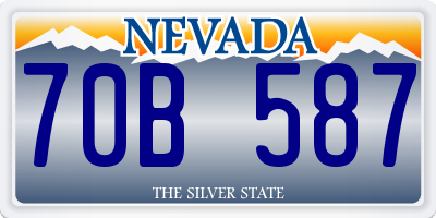 NV license plate 70B587