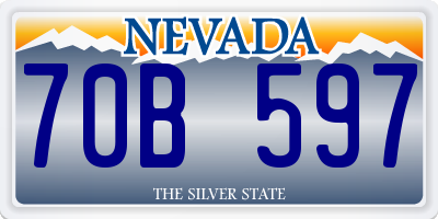 NV license plate 70B597
