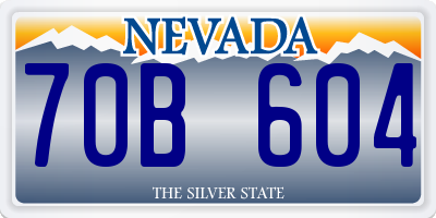 NV license plate 70B604