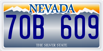 NV license plate 70B609