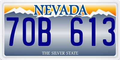 NV license plate 70B613