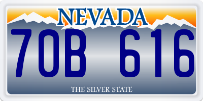 NV license plate 70B616