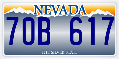 NV license plate 70B617