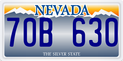 NV license plate 70B630