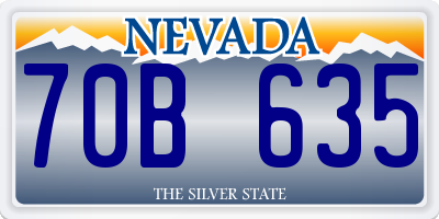 NV license plate 70B635