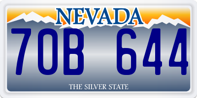 NV license plate 70B644